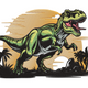Roaring T-Rex Dinosaur Embroidery Design, Kids Machine Embroidery Pattern, Instant Download