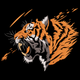 Roaring Tiger Head Embroidery Design, Bengal Stripe Pattern, Instant Download