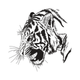 Roaring Tiger Head Line Art Embroidery Design, Wildlife Machine Embroidery Pattern, Instant Download