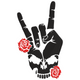 Rock Hand Skull Rose Embroidery Design, Gothic Machine Embroidery Pattern, Instant Download