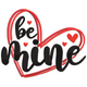 Romantic Be Mine Heart Embroidery Design, Instant Download