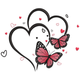 Romantic Butterfly Heart Embroidery Design, Instant Download