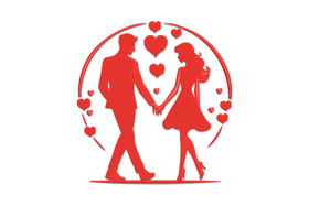Romantic Couple Holding Hands Valentine Embroidery Design, Instant Download