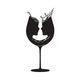 Romantic Faces in Wine Glass Embroidery Design, Instant Download