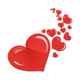 Romantic Flowing Hearts Embroidery Design, Instant Download