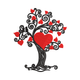 Romantic Heart Tree Embroidery Design, Instant Download