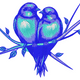 Romantic Love Birds on Branch Embroidery Design, Instant Download