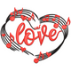 Romantic Love Music Embroidery Design, Instant Download