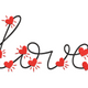 Romantic Love Script Embroidery Design, Valentine Calligraphy Heart Pattern, Instant Download