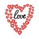Romantic Love Word Heart Embroidery Design, Instant Download