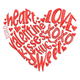 Romantic Valentine word heart embroidery design, Instant Download
