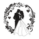 Romantic Wedding Couple Embroidery Design, Instant Download