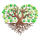 Roots and Leaves Nature Embroidery Design, Tree of Life Heart Shape Pattern, Instant Download