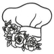 Rose Bouquet Chef Hat Line Art Embroidery Design, Instant Download