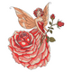 Rose Fairy Embroidery Design, Fantasy Fairy Machine Embroidery Pattern, Instant Download