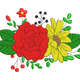 Rose & Daisy Floral Cluster Embroidery Design, Instant Download