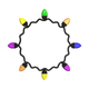 Round Christmas String Lights Wreath Embroidery Design, Machine Embroidery Pattern, Instant Download