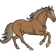 Running Brown Horse Embroidery Design, Instant Download