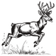 Running Deer Sketch Embroidery Design, Instant Download