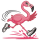 Running Flamingo in Sneakers Embroidery Design, Instant Download