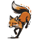 Running Fox Embroidery Design, Instant Download