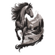 Running Horse Mountain Embroidery Design, Equestrian Pattern, Instant Download