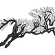 Running Horse with Tree Embroidery Design, Instant Download
