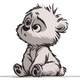 Sad Sitting Baby Bear Embroidery Design, Instant Download