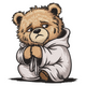 Sad Teddy Bear Embroidery Design, Instant Download
