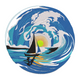 Sailing Boat Ocean Wave Embroidery Design, Instant Download
