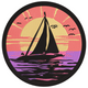 Sailing Boat Sunset Embroidery Design, Machine Embroidery Pattern, Instant Download