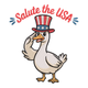 Salute the USA Goose Embroidery Design, Machine Embroidery Pattern, Instant Download
