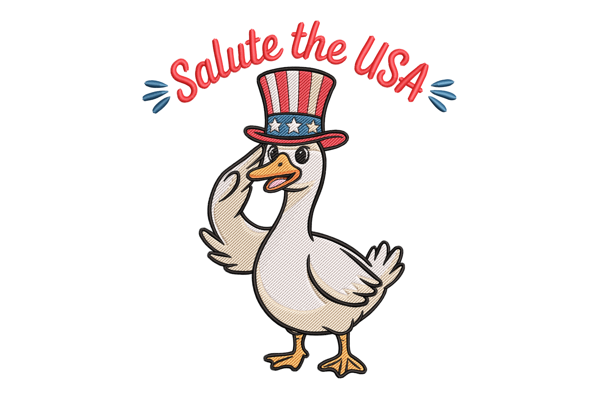 Salute the USA Goose Embroidery Design
