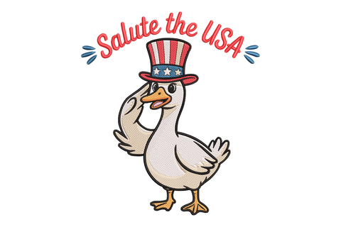 Salute the USA Goose Embroidery Design