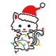 Santa Cat Embroidery Design, Instant Download