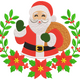 Santa Claus Christmas Wreath Embroidery Design, Instant Download