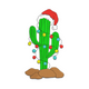 Santa Hat Christmas Cactus Embroidery Design, Instant Download