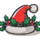 Santa Hat with Holly Embroidery Design, Instant Download