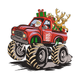 Santa Monster Truck Embroidery Design, Instant Download