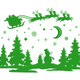 Santa Sleigh Forest Night Embroidery Design V2, Instant Download