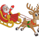 Santa Sleigh and Reindeer Embroidery Design, Instant Download