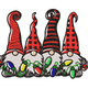 Scandinavian Gnomes with Holiday Lights Embroidery Design, Instant Download