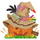 Scarecrow Pumpkin Halloween Embroidery Design, Farmhouse Jack o Lantern