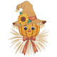 Scarecrow Pumpkin Embroidery Design, Instant Download