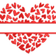 Scattered Hearts Border Embroidery Design, Instant Download