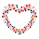 Scattered Hearts Frame Embroidery Design, Valentine Machine Embroidery Pattern, Instant Download