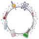 Science Circle Embroidery Design, Instant Download