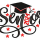 Script Lettering with Graduation Cap Embroidery Design, Machine Embroidery Pattern, Instant Download