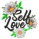 Self Love Daisy Floral Embroidery Design, Instant Download