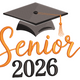 Senior 2026 Graduation Cap Embroidery Design, Instant Download